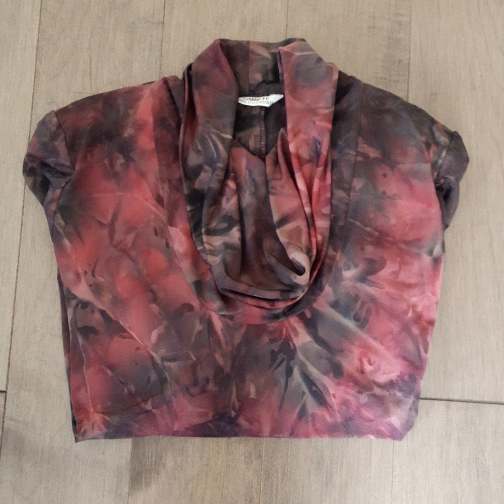 🇨🇦***Designer jean gamache vintage 90s y2k funky print mockneck shirt